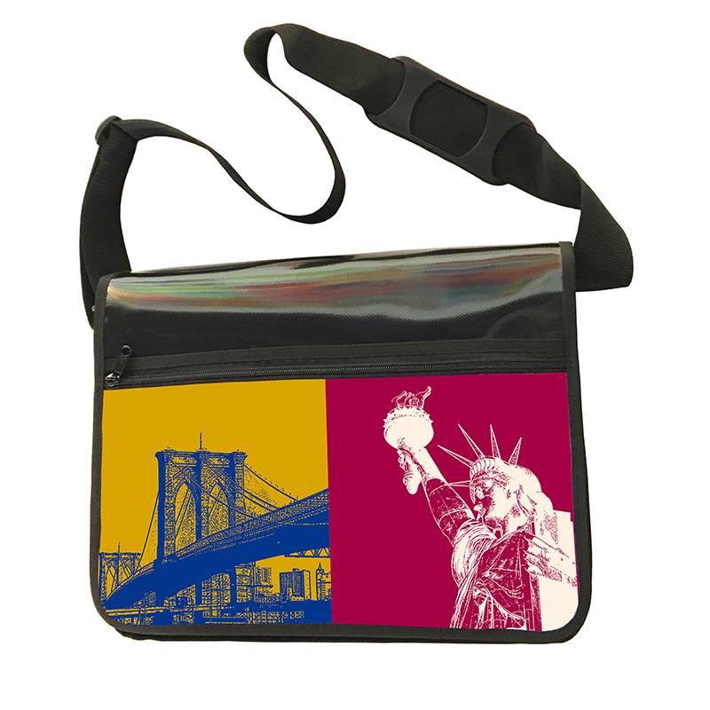 ART-DOMINO® BY SABINE WELZ CITY BAG - Unique - Number 545 with New York motifs