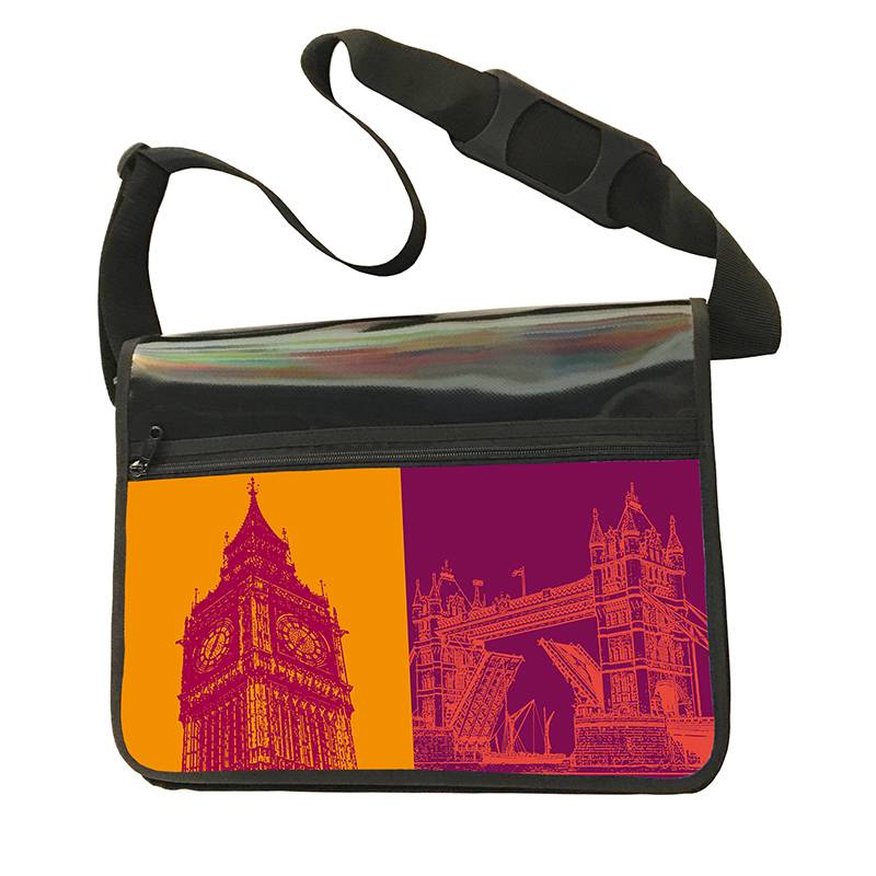 ART-DOMINO® BY SABINE WELZ CITY-BAG - Unikat - Nummer 546 mit London-Motiven