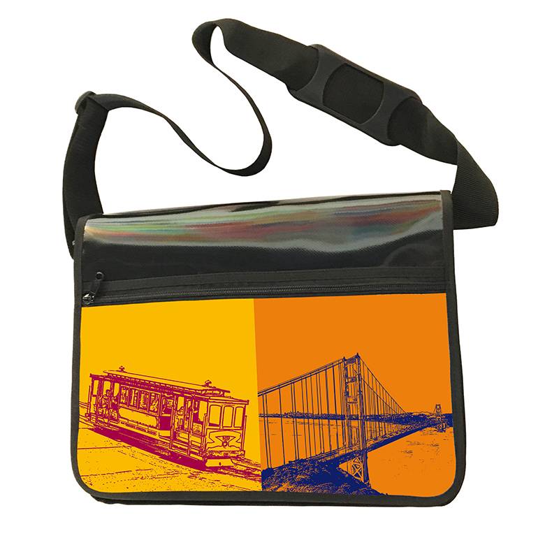 ART-DOMINO® BY SABINE WELZ CITY-BAG - Unikat - Nummer 565 mit San Francisco-Motiven