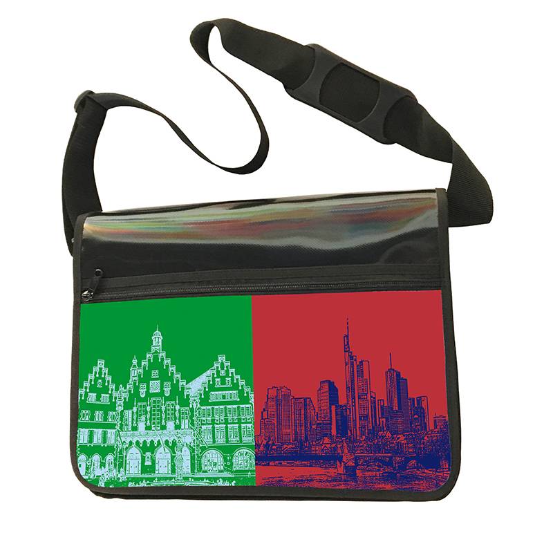 ART-DOMINO® BY SABINE WELZ CITY BAG - Unique - Number 570 with  Frankfurt motifs