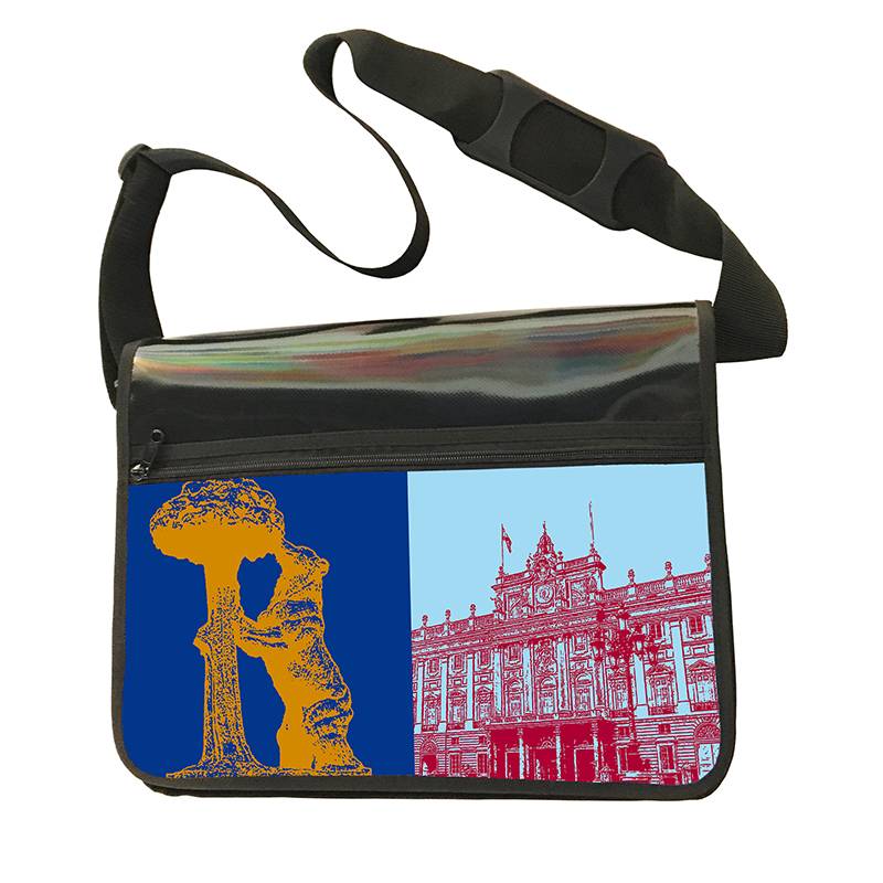 ART-DOMINO® BY SABINE WELZ CITY BAG - Unique - Number 575 with  Madrid motifs