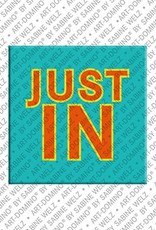 ART-DOMINO® BY SABINE WELZ Justin - Magnet with the name Justin