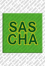 ART-DOMINO® BY SABINE WELZ Sascha - Magnet with the name Sascha