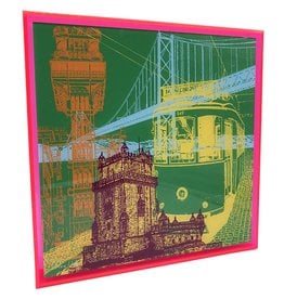 MAGNET-STORIES PHOTO ACRYLIQUE - LISSABON - COLLAGE 01 - Dans un cadre acrylique moderne