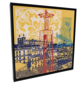 MAGNET-STORIES ACRYLIC PICTURE - LISSABON - COLLAGE 02 - In aluminum frame