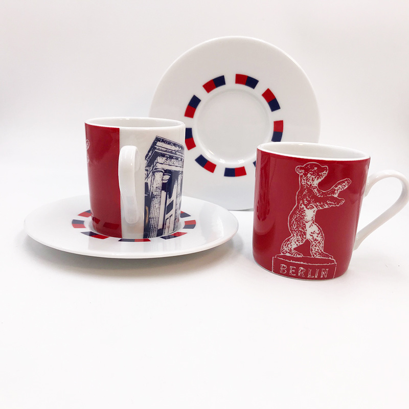 ART-DOMINO® BY SABINE WELZ Berlin Espresso cup 01 - Brandenburg Gate + Berlin Bear