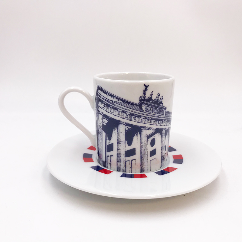 ART-DOMINO® BY SABINE WELZ Berlin Espresso cup 01 - Brandenburg Gate + Berlin Bear