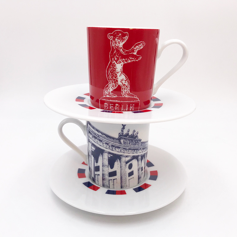 ART-DOMINO® BY SABINE WELZ Berlin Espresso cup 01 - Brandenburg Gate + Berlin Bear