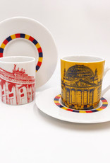 ART-DOMINO® BY SABINE WELZ Berlin Espresso mug 02 - Dôme du Reichstag et Porte de Brandebourg