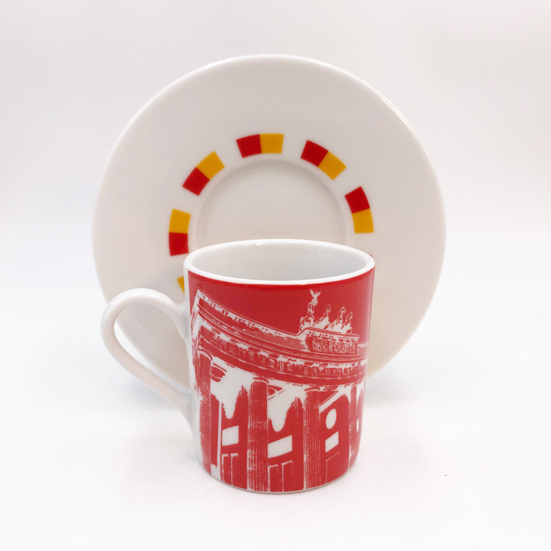 ART-DOMINO® BY SABINE WELZ Berlin Espresso mug 03 - Brandenburger Tor + Goldelse