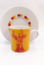 ART-DOMINO® BY SABINE WELZ Berlin Espresso cup 03 - Brandenburger Tor + Goldelse