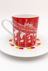 ART-DOMINO® BY SABINE WELZ Berlin Espresso cup 03 - Brandenburger Tor + Goldelse