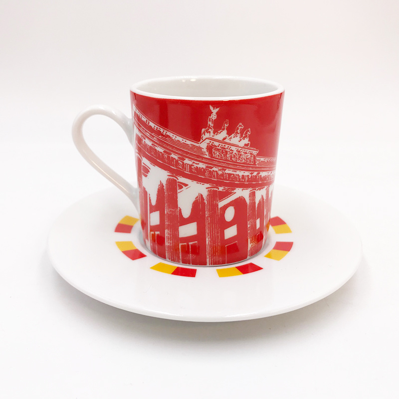 ART-DOMINO® BY SABINE WELZ Berlin Espresso cup 03 - Brandenburger Tor + Goldelse