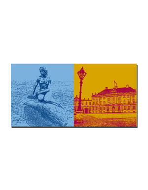 ART-DOMINO® BY SABINE WELZ Copenhagen - Mermaid + Castle Amalienborg