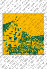 ART-DOMINO® BY SABINE WELZ Fribourg – Kornhaus, Fischbrunnen, Münsterplatz