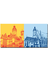 ART-DOMINO® BY SABINE WELZ Leipzig - New Town Hall + Thomaskirche