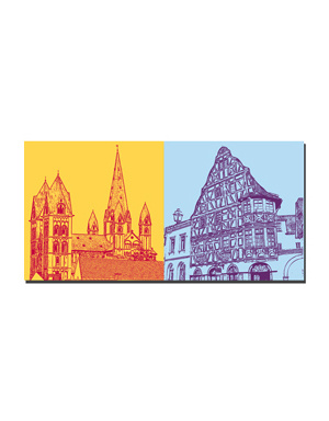 ART-DOMINO® BY SABINE WELZ Limburg - Cathedral with 7 towers + Bischofsplatz