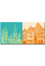 ART-DOMINO® BY SABINE WELZ Limburg - Cathedral with 7 towers + Fish market / Old town houses