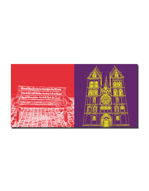 MAGNET-STORIES Limburg - Banc devant la cathédrale + Cathédrale
