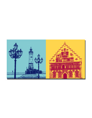 MAGNET-STORIES Lindau - Lighthouse and candelabra + New Town Hall