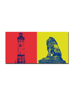 MAGNET-STORIES Lindau - Phare + lion bavarois