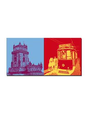 ART-DOMINO® BY SABINE WELZ Lisbonne - Torre de Belèm + Tram 28 MONIZ