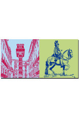 ART-DOMINO® BY SABINE WELZ Lisbon - Elevador de Santa Just + José I - Equestrian statue