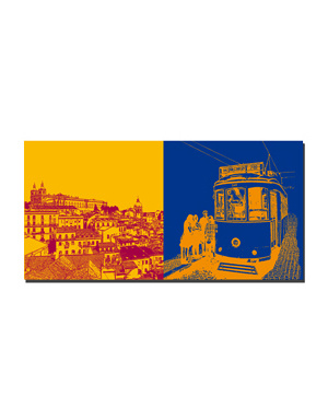 ART-DOMINO® BY SABINE WELZ Lisbon - View over Lisbon + Tram 28 MONIZ