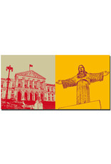 ART-DOMINO® BY SABINE WELZ Lisbon - Palácio de São Bento (Palace of St. Benedict Parliament) + Cristo Rei statue