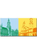 ART-DOMINO® BY SABINE WELZ Munich - New Town Hall + Ludwig Church