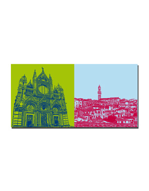 ART-DOMINO® BY SABINE WELZ Siena - Cathedral + panorama with town hall