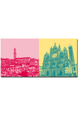 ART-DOMINO® BY SABINE WELZ Sienne - Panorama avec la mairie + Cathédrale
