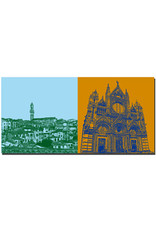 ART-DOMINO® BY SABINE WELZ Siena - Panorama with town hall + Cathedral