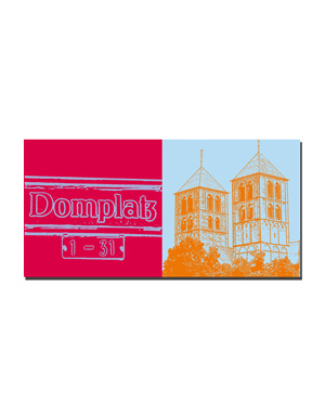 ART-DOMINO® BY SABINE WELZ Münster - Cathedral Square + Cathedral towers