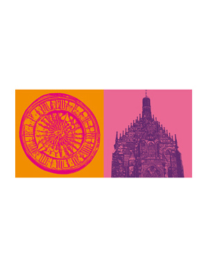 MAGNET-STORIES Nuremberg - Ziffernblatt Frauenkirche + Frauenkirche