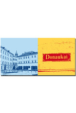 ART-DOMINO® BY SABINE WELZ Passau - Domplatz, Blick auf St. Paul + Schild Donaukai