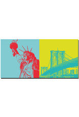 ART-DOMINO® BY SABINE WELZ New York - Statue of Liberty + Brooklyn Bridge