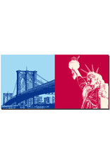 MAGNET-STORIES New York - Brooklyn Bridge + Statue of Liberty