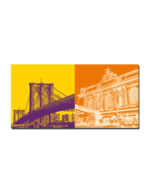 MAGNET-STORIES New York - Brooklyn Bridge + Grand Central Station