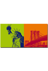 ART-DOMINO® BY SABINE WELZ New York - Statue de la Liberté + Pont de Brooklyn