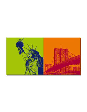 MAGNET-STORIES New York - Statue of Liberty + Brooklyn Bridge