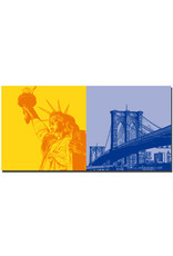 ART-DOMINO® BY SABINE WELZ New York - Statue de la Liberté + Pont de Brooklyn