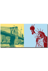 ART-DOMINO® BY SABINE WELZ New York - Pont de Brooklyn + Statue de la Liberté