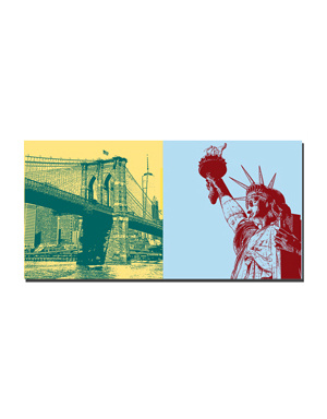 MAGNET-STORIES New York - Brooklyn Bridge + Freiheitsstatue