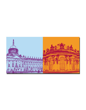 ART-DOMINO® BY SABINE WELZ Potsdam - New Palace + Sanssouci Palace