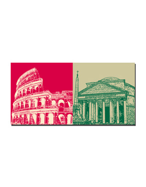 ART-DOMINO® BY SABINE WELZ Rome - Colosseum + Pantheon