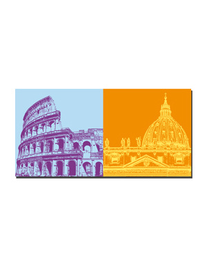 ART-DOMINO® BY SABINE WELZ Rome - Colosseum + St. Peter's Basilica