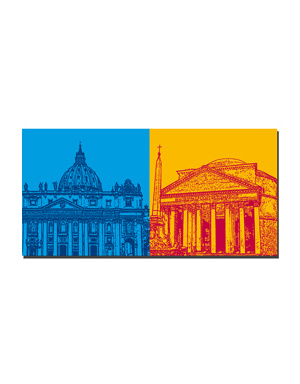 ART-DOMINO® BY SABINE WELZ Rome - St. Peter's Basilica + Pantheon