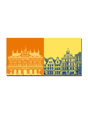 ART-DOMINO® BY SABINE WELZ Rostock - Town Hall + Neuer Markt