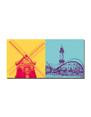 MAGNET-STORIES Warnemünde - Moulin de Meyer 1866 + Phare avec théière